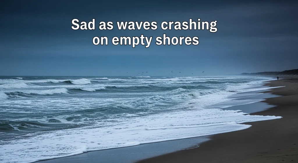 Sad as waves crashing on empty shores