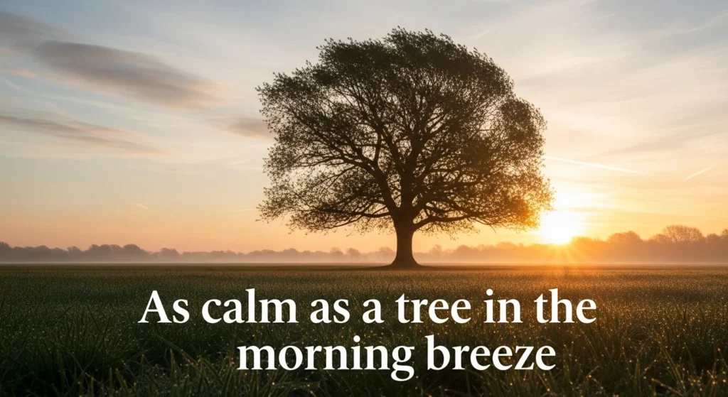 As calm as a tree in the morning breeze