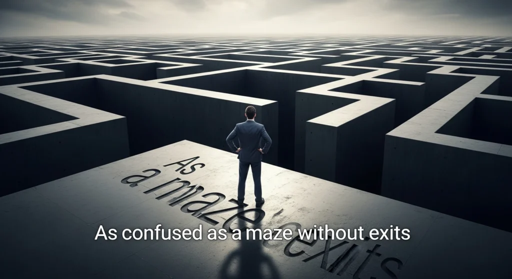 As confused as a maze without exits