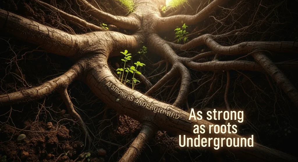 As strong as roots underground