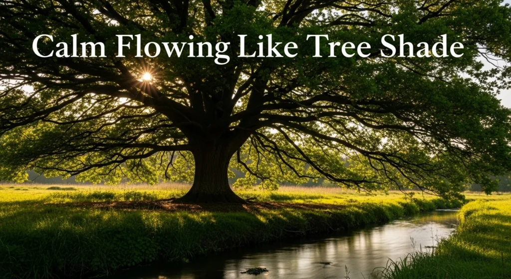 Calm flowing like tree shade