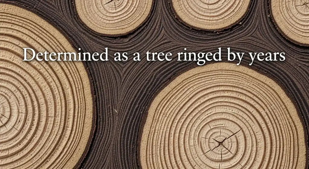 Determined as a tree ringed by years