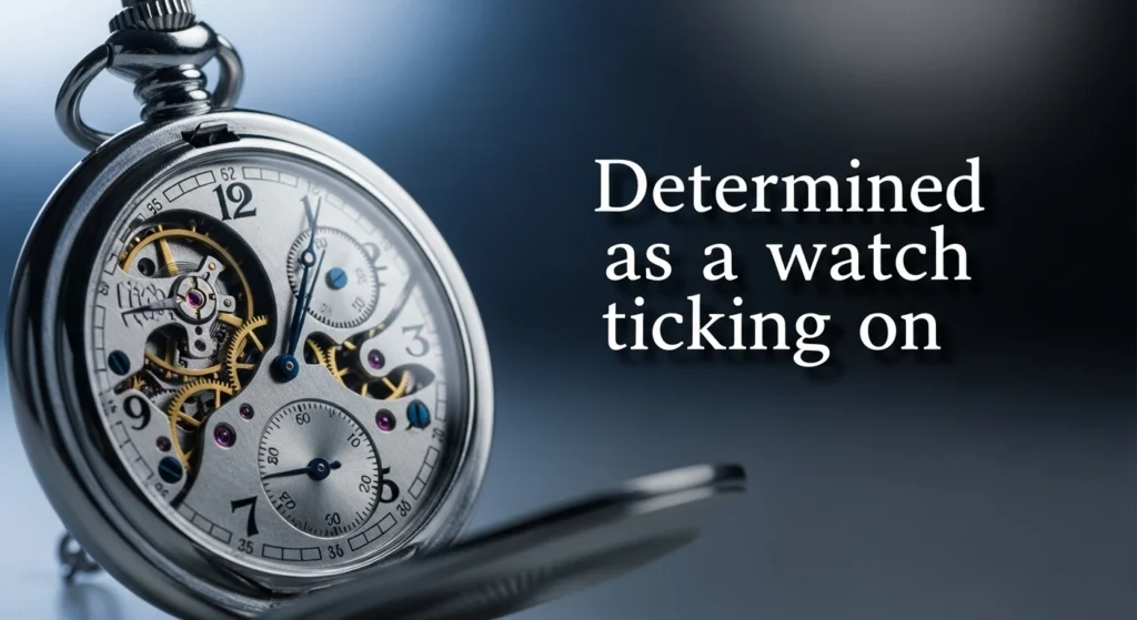 Determined as a watch ticking on