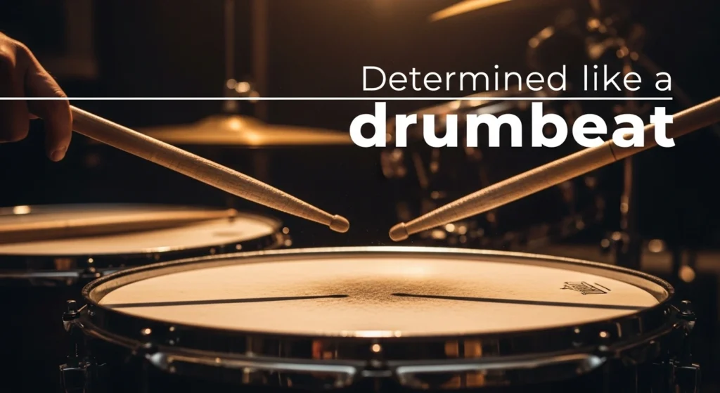 Determined like a drumbeat