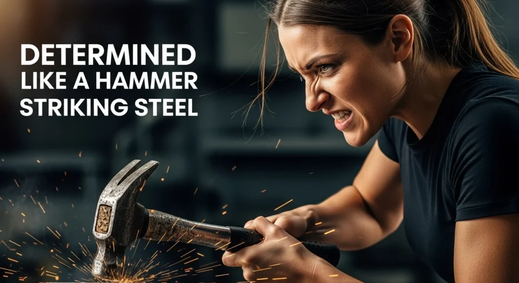 Determined like a hammer striking steel