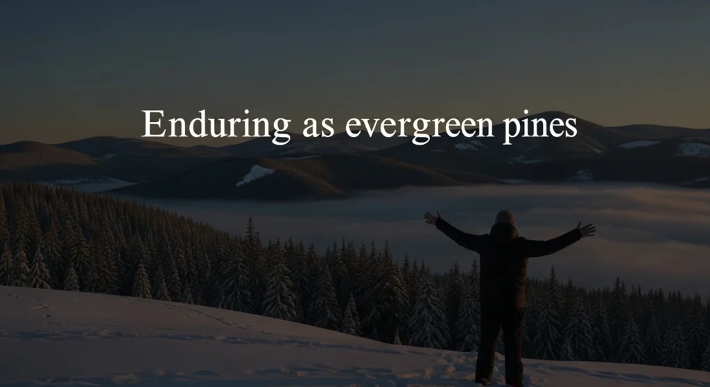 Enduring as evergreen pines