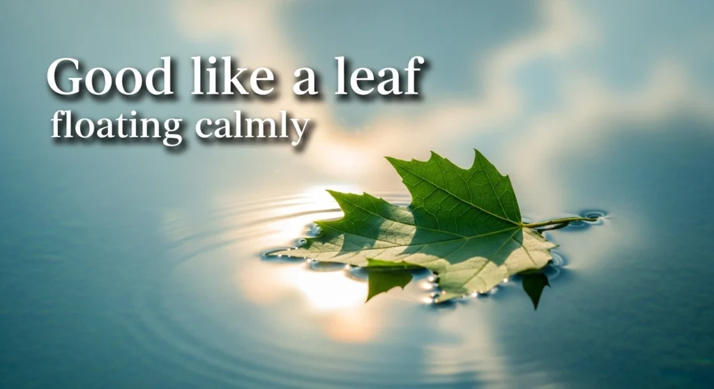 Good like a leaf floating calmly