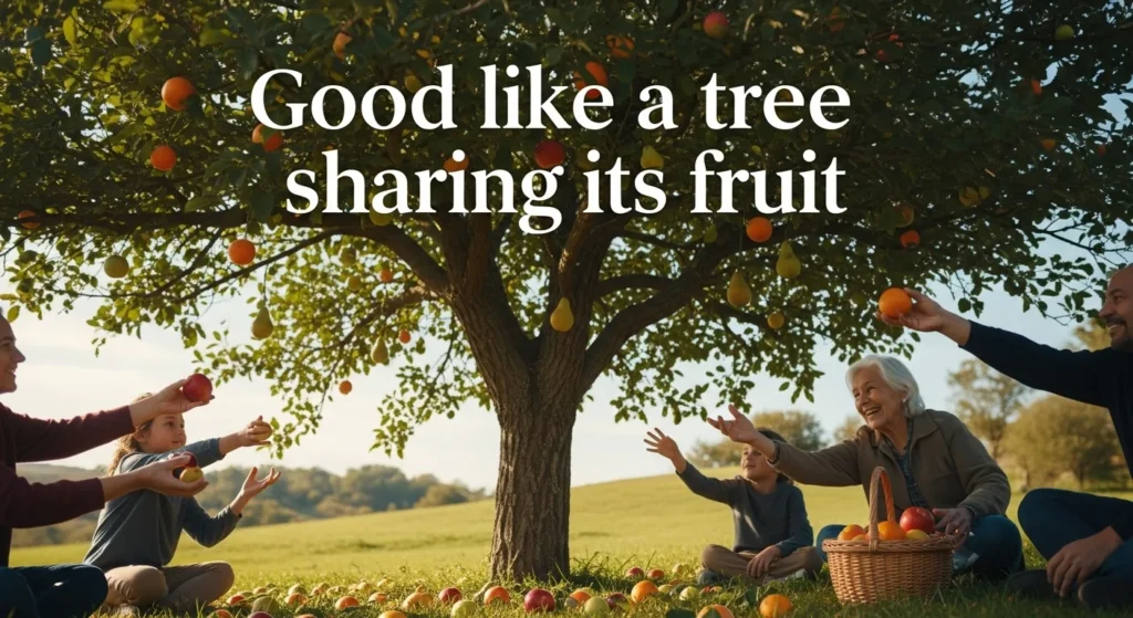 Good like a tree sharing its fruit