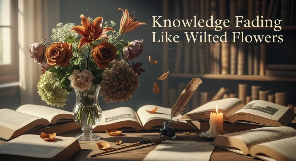 Knowledge fading like wilted flowers