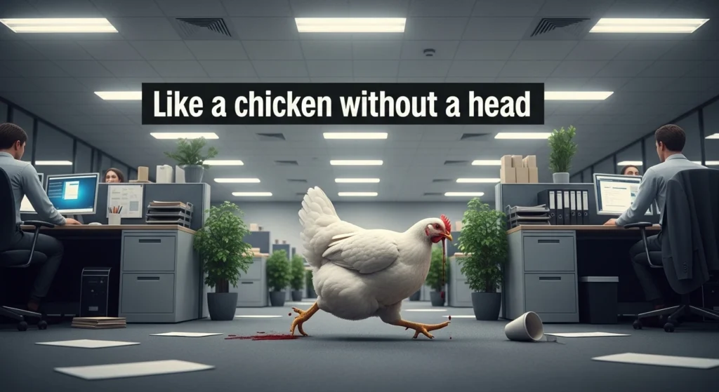 Like a chicken without a head