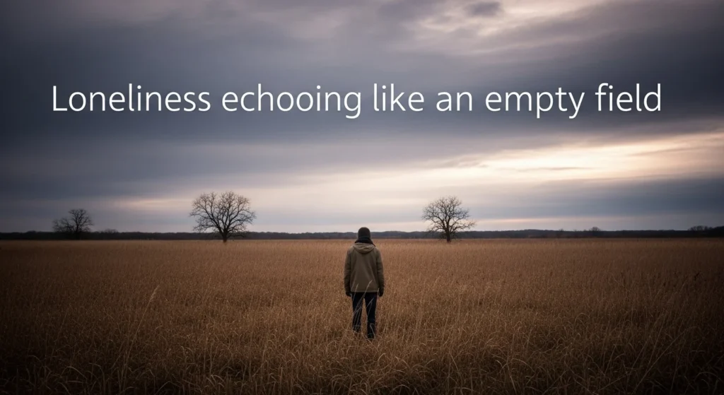 Loneliness echoing like an empty field