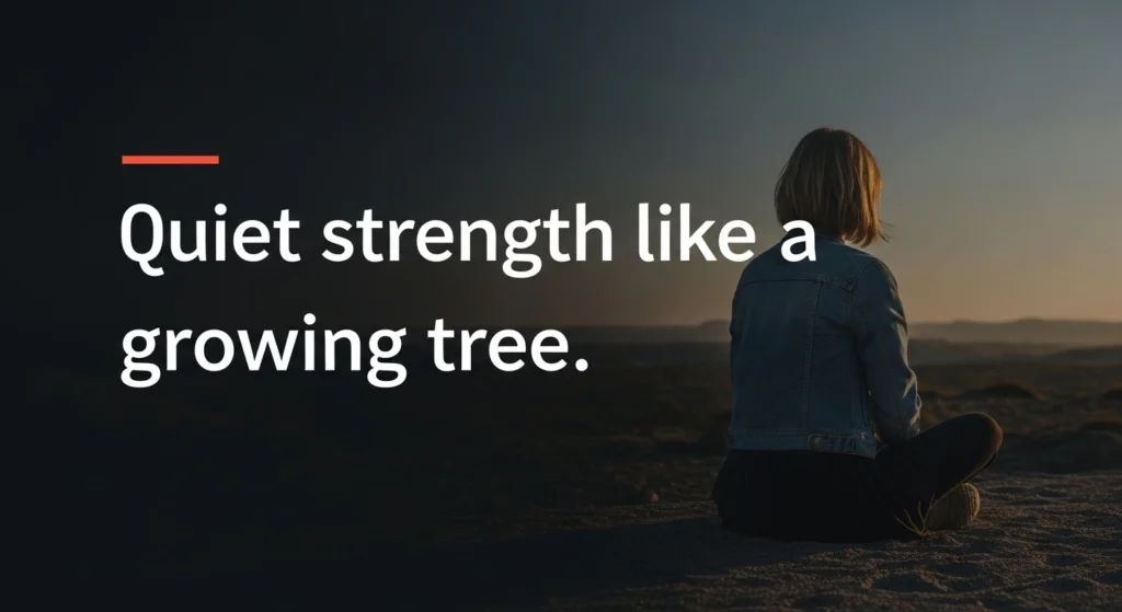 Quiet strength like a growing tree