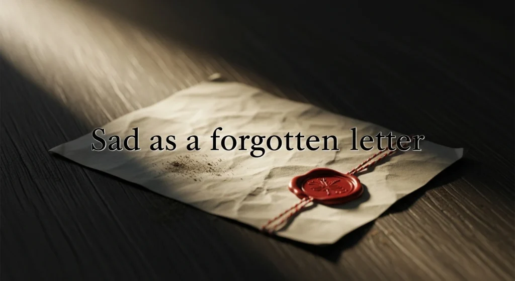 Sad as a forgotten letter