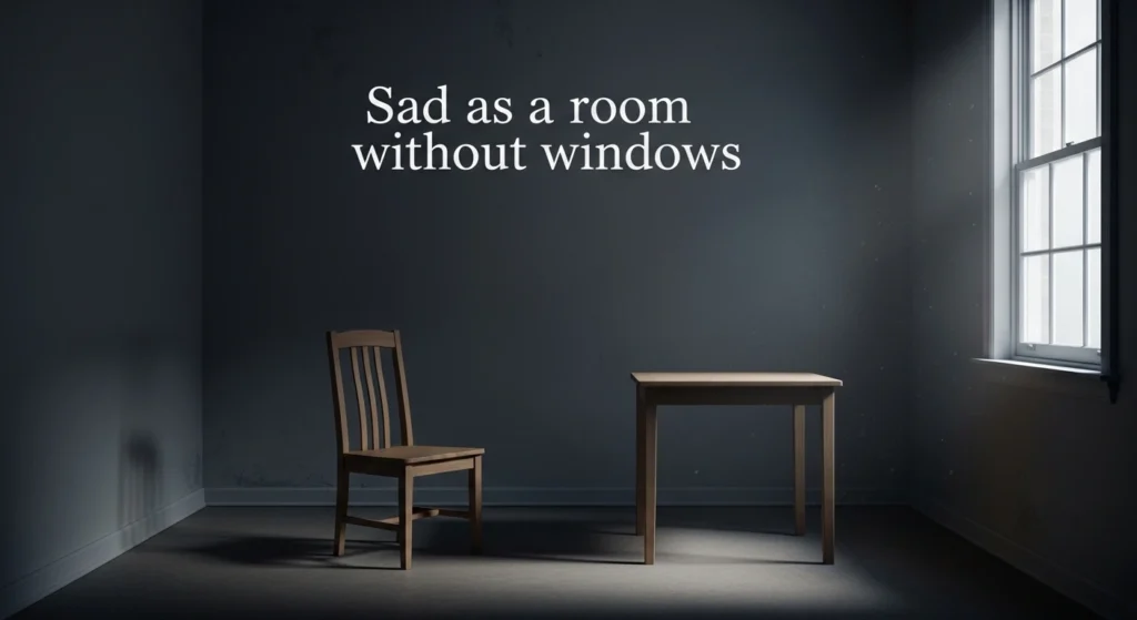 Sad as a room without windows