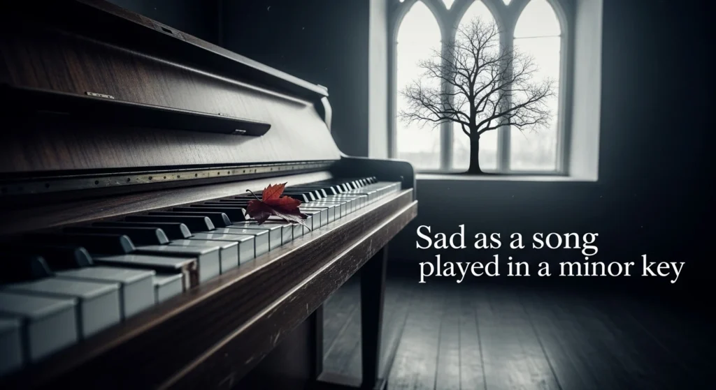 Sad as a song played in a minor key