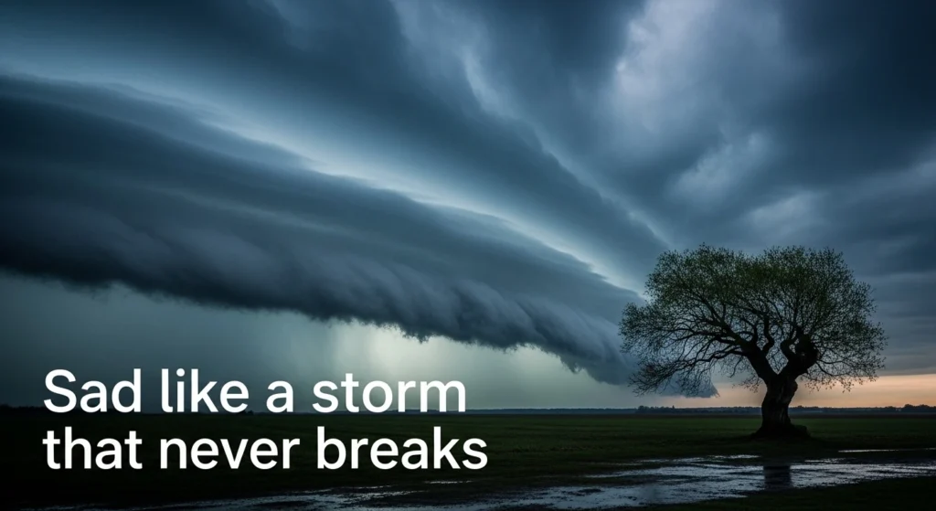 Sad like a storm that never breaks