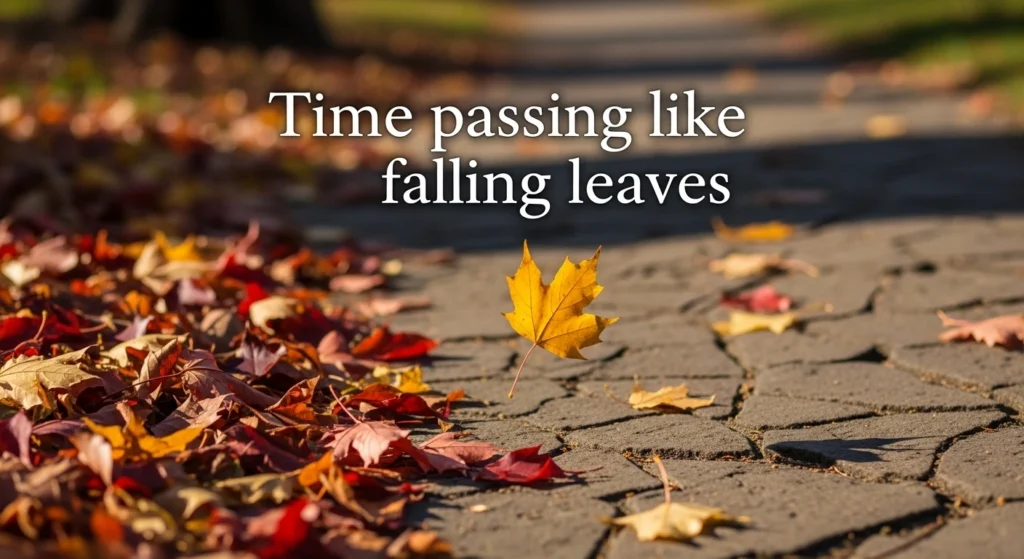 Time passing like falling leaves