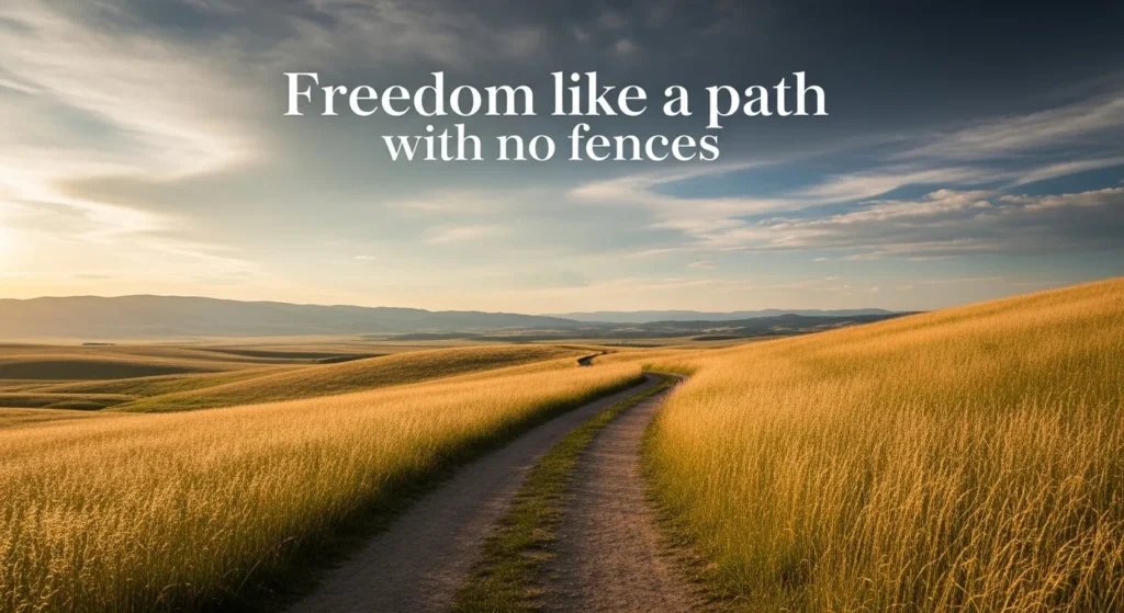 Freedom like a path with no fences