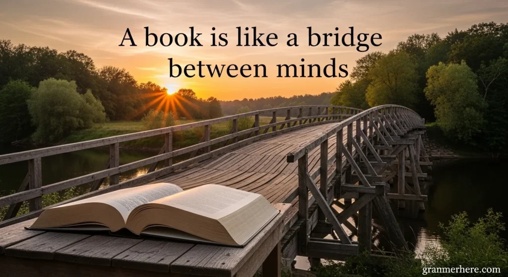 A book is like a bridge between minds