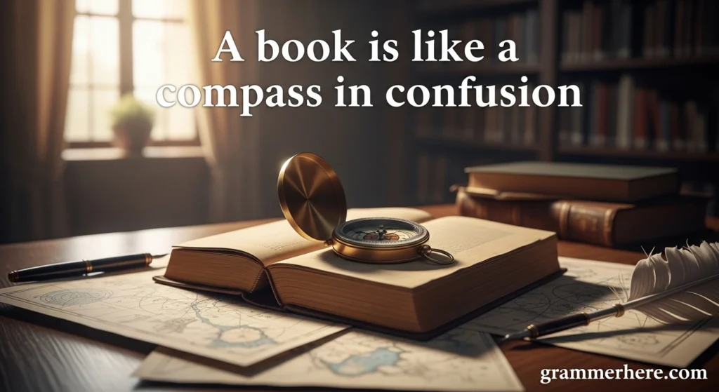 A book is like a compass in confusion
