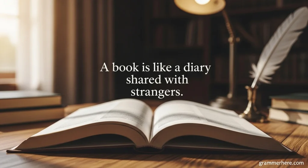 A book is like a diary shared with strangers