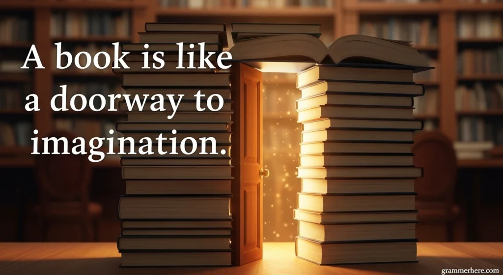 A book is like a doorway to imagination