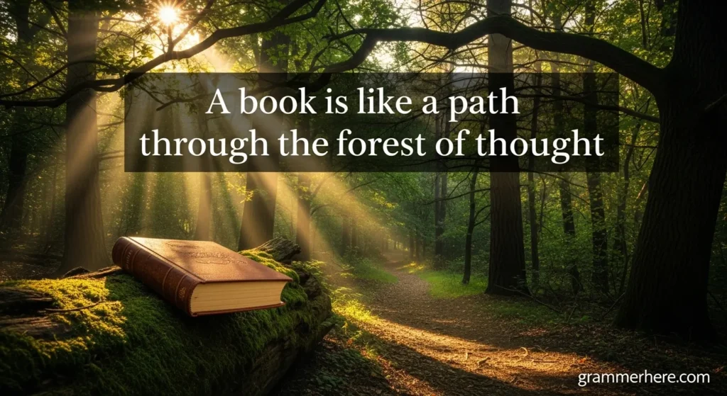 A book is like a path through the forest of thought