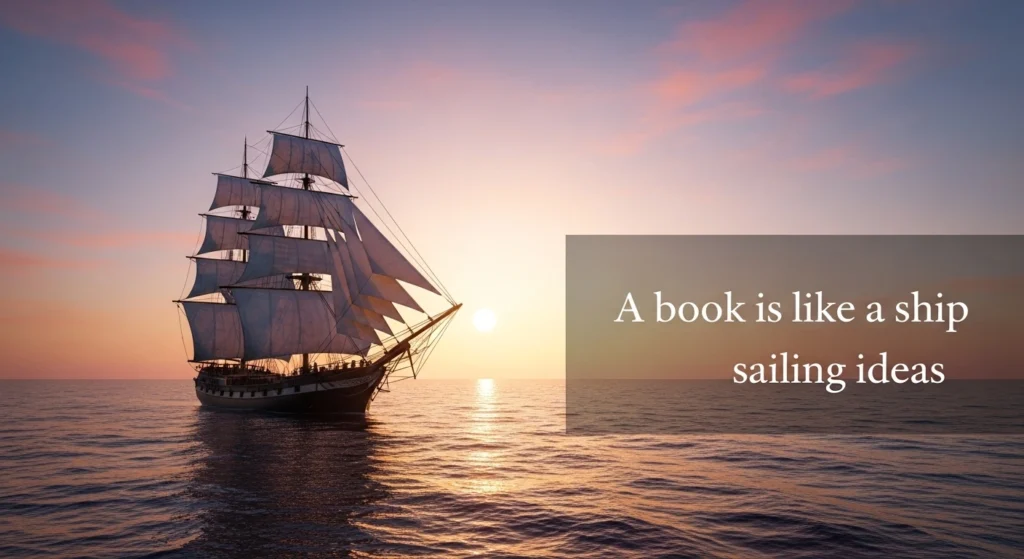 A book is like a ship sailing ideas