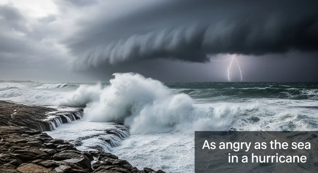 As angry as the sea in a hurricane
