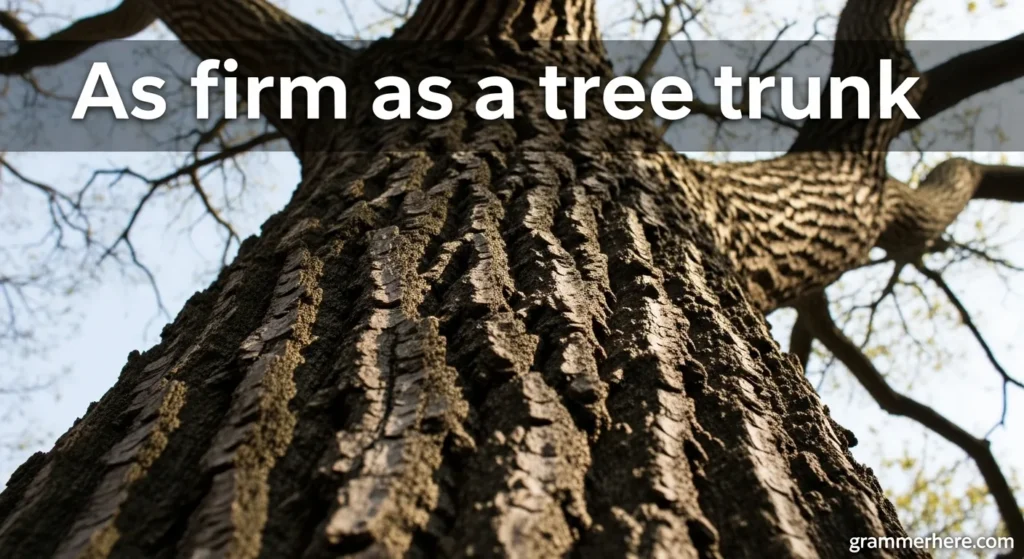 As firm as a tree trunk