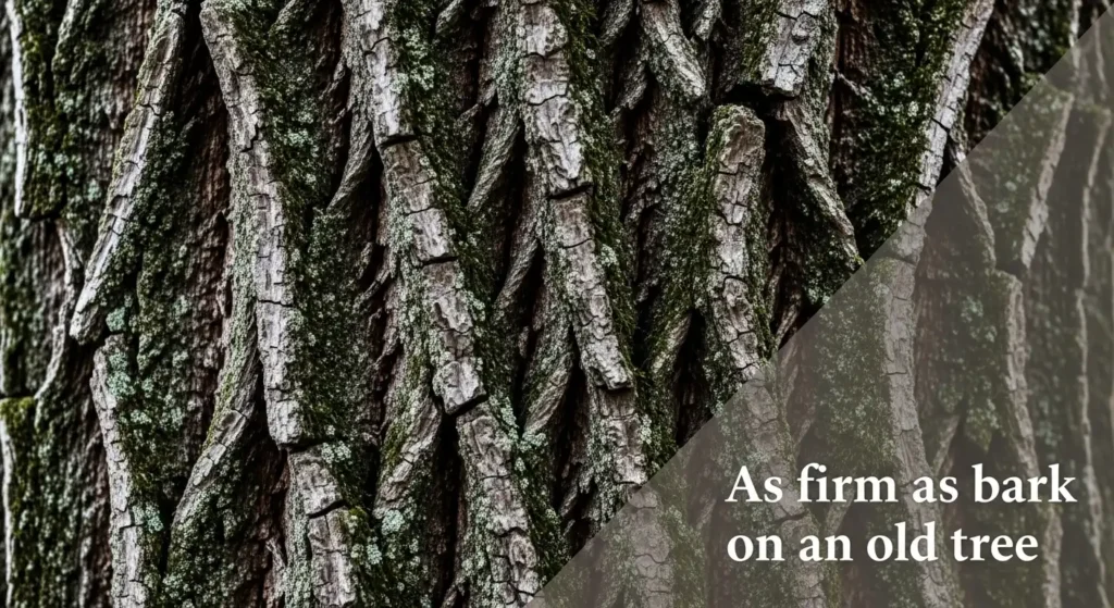 As firm as bark on an old tree
