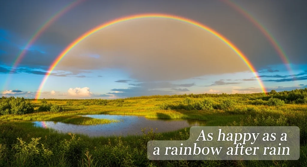 As happy as a rainbow after rain