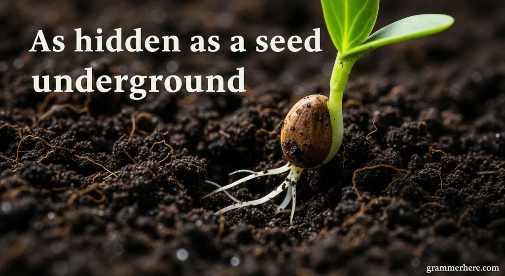 As hidden as a seed underground