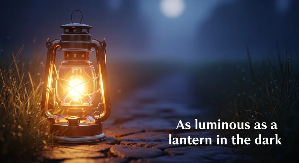 As luminous as a lantern in the dark