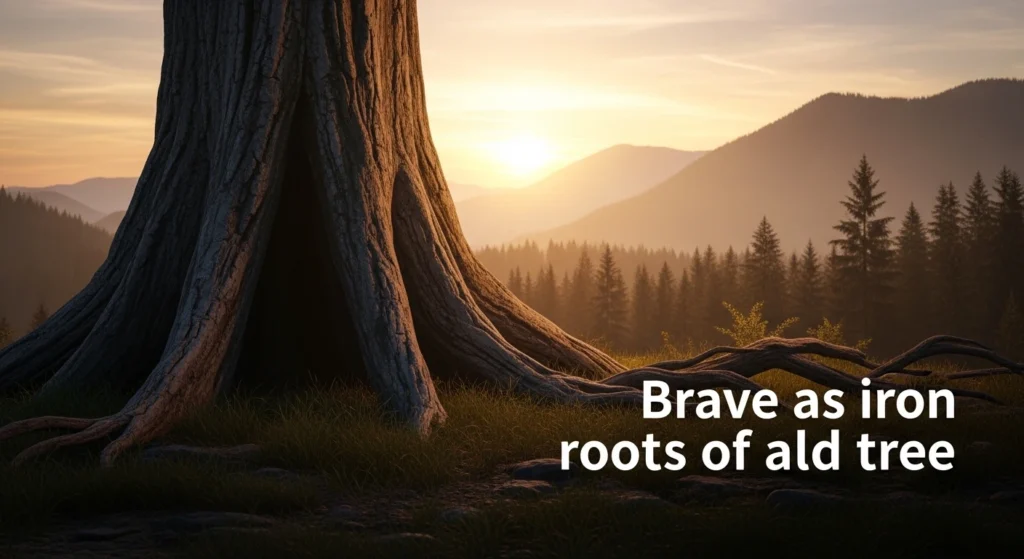 Brave as iron roots of an old tree