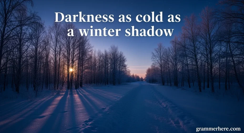Darkness as cold as a winter shadow