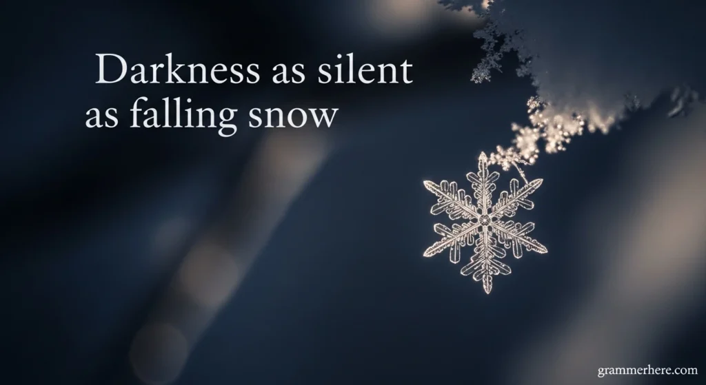 Darkness as silent as falling snow