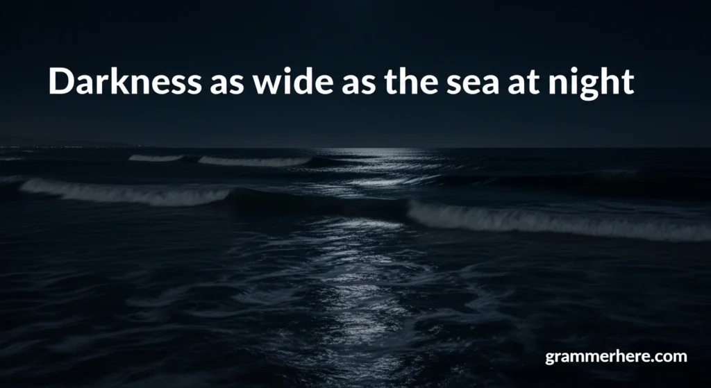 Darkness as wide as the sea at night