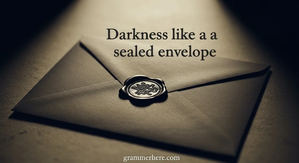 Darkness like a sealed envelope