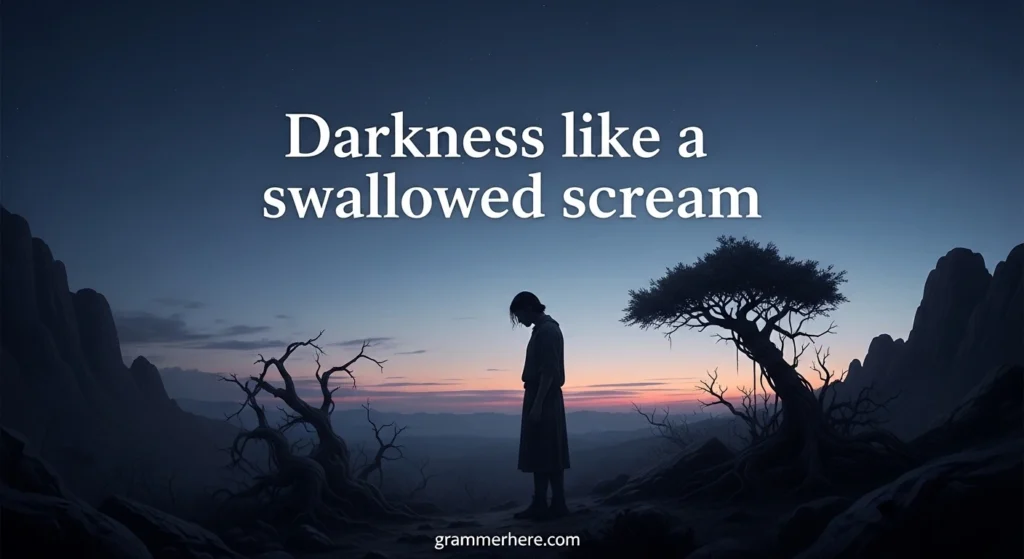 Darkness like a swallowed scream