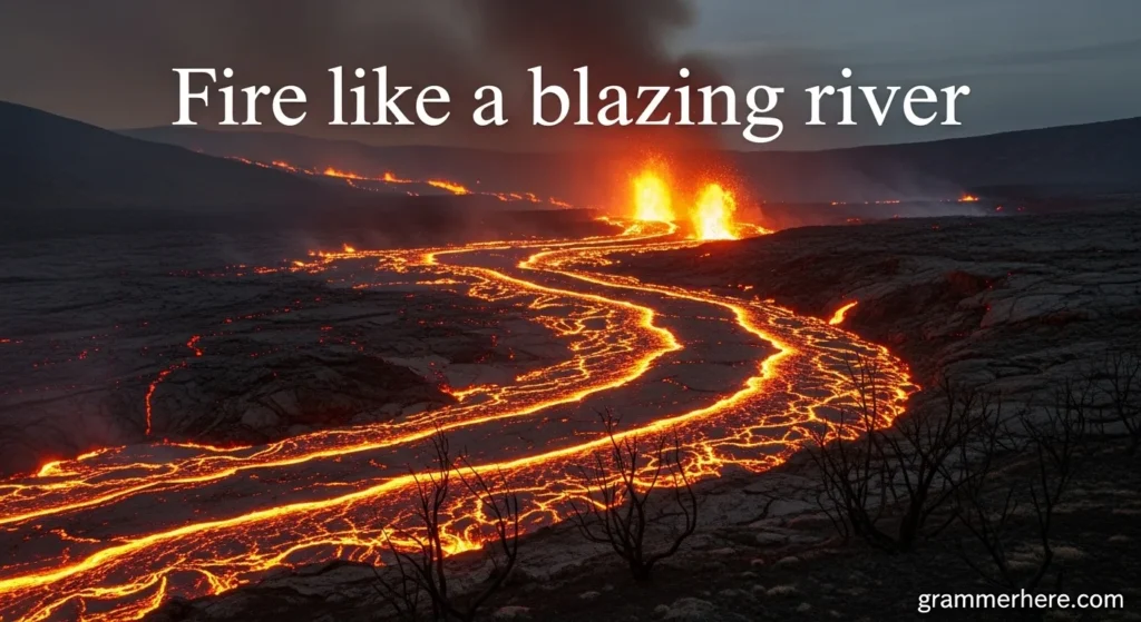 Fire like a blazing river
