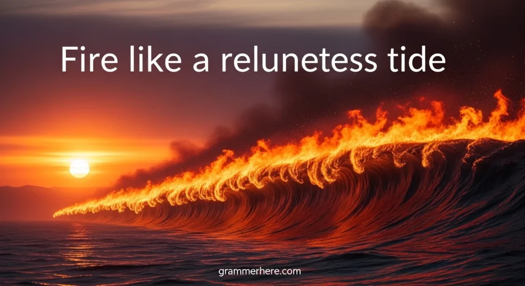 Fire like a relentless tide