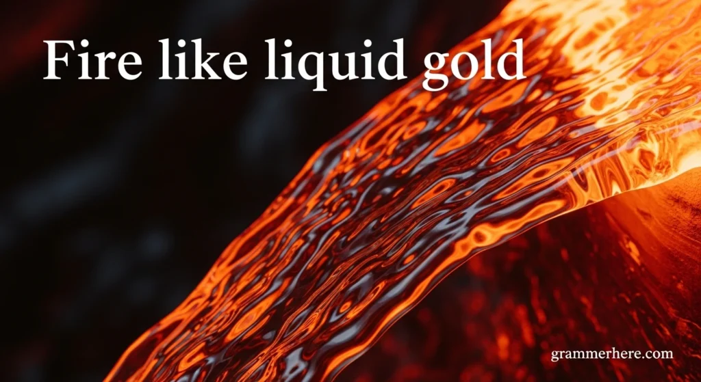 Fire like liquid gold