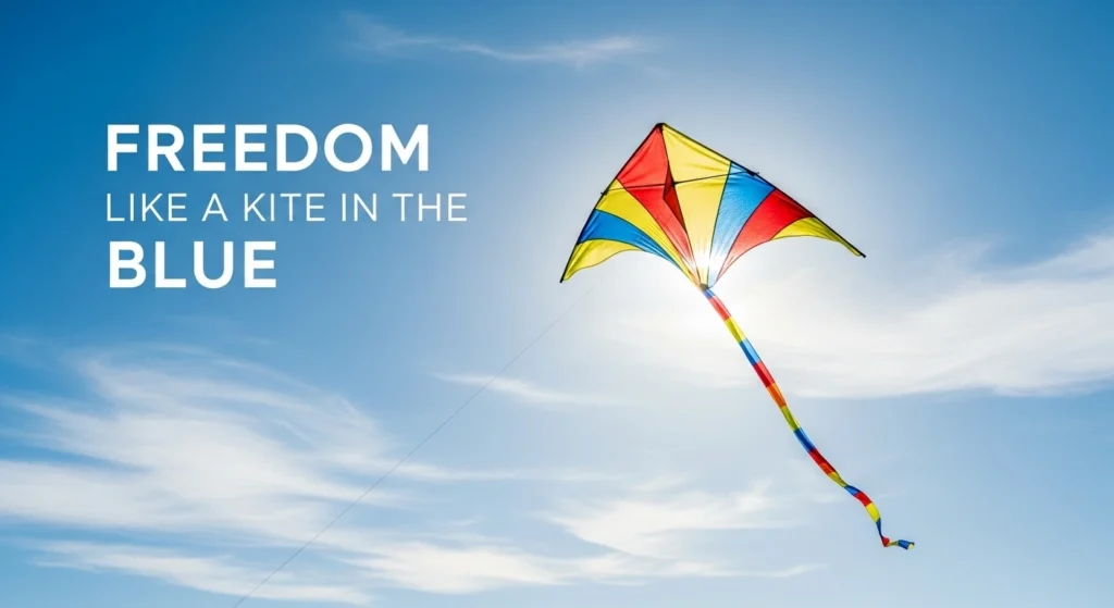 Freedom like a kite in the blue