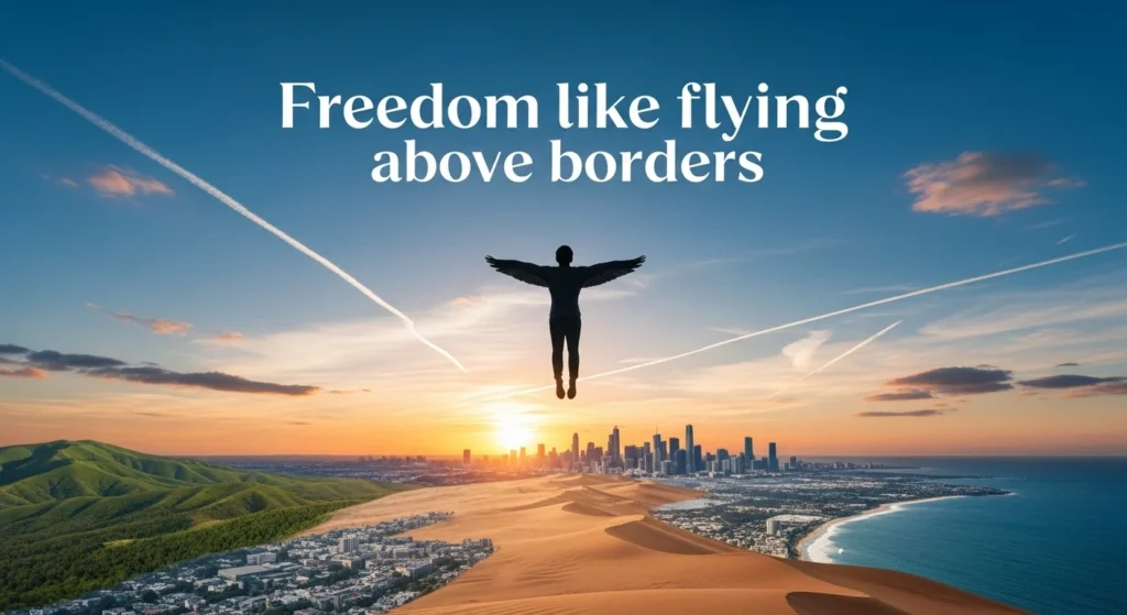 Freedom like flying above borders