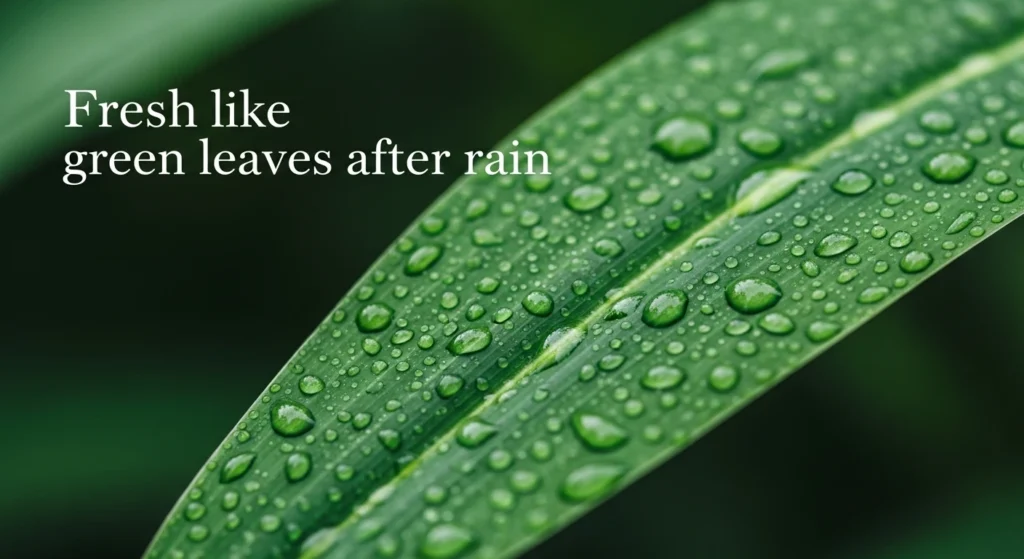 Fresh like green leaves after rain
