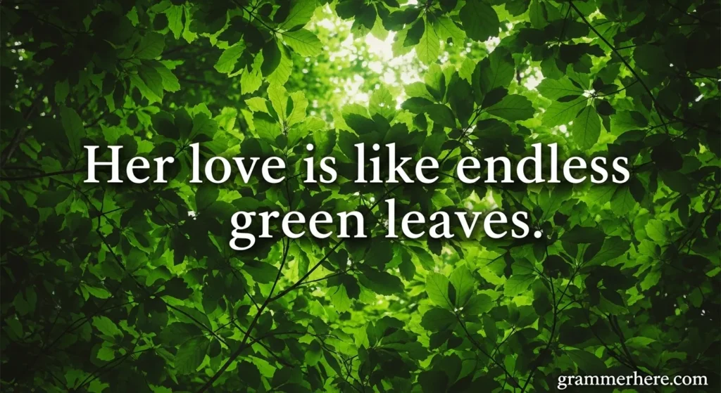 Her love is like endless green leaves