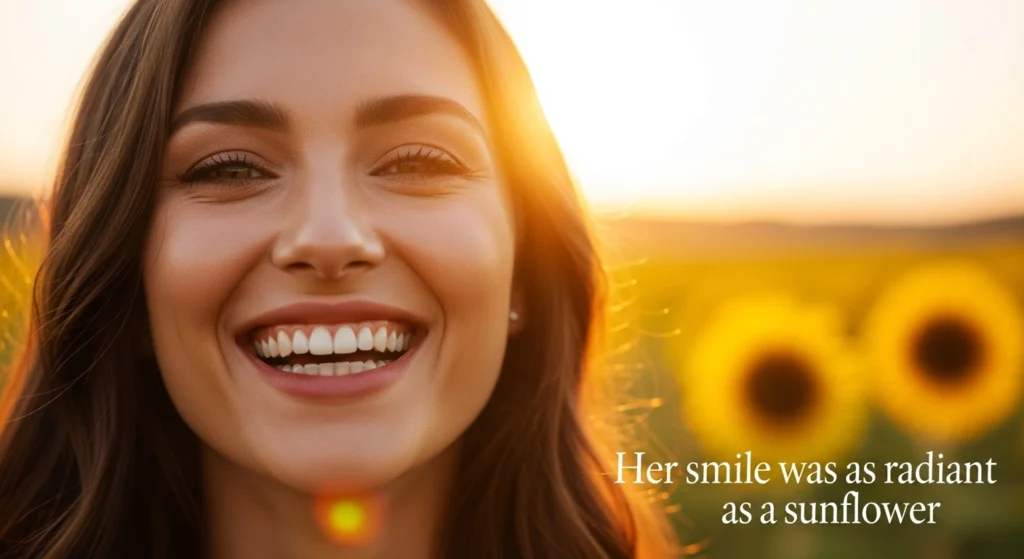 Her smile was as radiant as a sunflower
