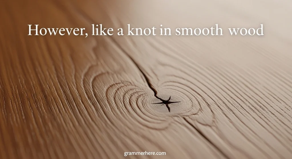 However, like a knot in smooth wood