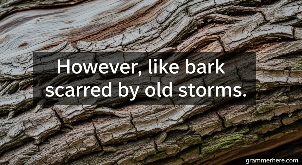 However, like bark scarred by old storms